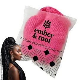 Esponja exfoliante corporal africana Ember and Root, esponja exfoliante africana Ember and Root, toalla exfoliante, paño exfoliante para rostro y cuer
