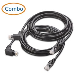 Cable Matters Cable Ethernet en ángulo Recto Cat 6, Cat6 de 90 Grados (ángulo Recto hacia Abajo + ángulo Recto hacia Arriba) 7 pies