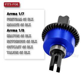 Front Rear 43T Differential & 10T Main Gear Upgrades Part for Arrma 1/7 FIRETEAM Mojave 6S BLX/Arrma 1/8 KRATON Notorious Outcast Talion 6S BLX,ARRCat Steel #45 Front Rear Diff Set,Navy Blue