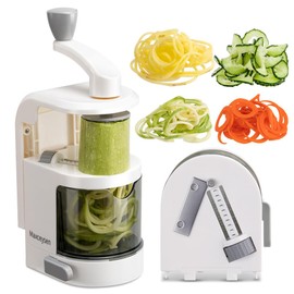 Maxceysen Vegetable Spiralizer 4in1 Rotating Blade Veggie Spiralizer Zucchini Noodle Maker with Strong Suction Cup Spiral Vegetable Cutter Slicer
