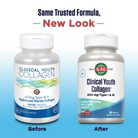 KAL Clinical Youth Collagen | Healthy Skin, Hair, Nail and Joint Support | Hydrolyzed Marine Collagen | 60ct, 30 Serv.