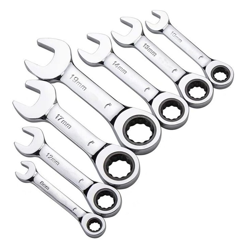 FLZOSPER 6mm Metric Stubby Box End Head Geared Wrench, 72-Tooth