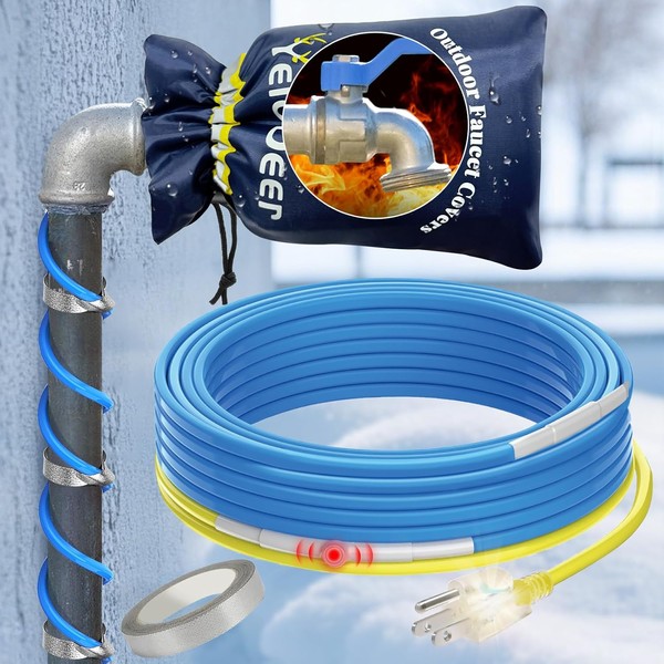 15 FT Heat Tape for Water Pipes Kit With Outdoor