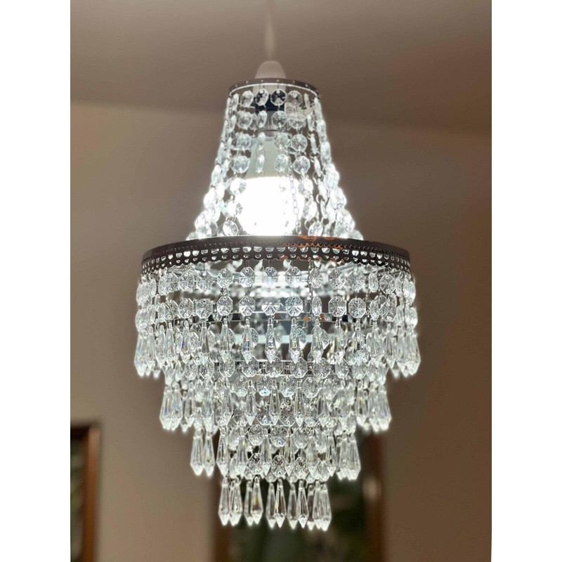 HOMION Chandelier Style Ceiling Light Shade Droplet Pendant Acrylic Crystal