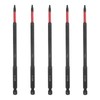 HARFINGTON 5pcs Impact Tough Torx Drill Bit T8 6" Length