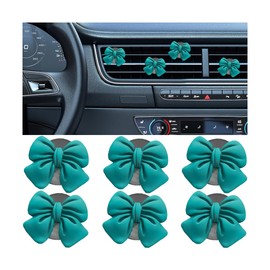 BELOMI Car Vent Clips, 6PCS Bow Auto Air Conditioning Outlet Clamps, Cute Coquette Ventilation Vehicle Interior Decoration Charm for Women Girl, Universal Automotive Accessories(Dark Blue)