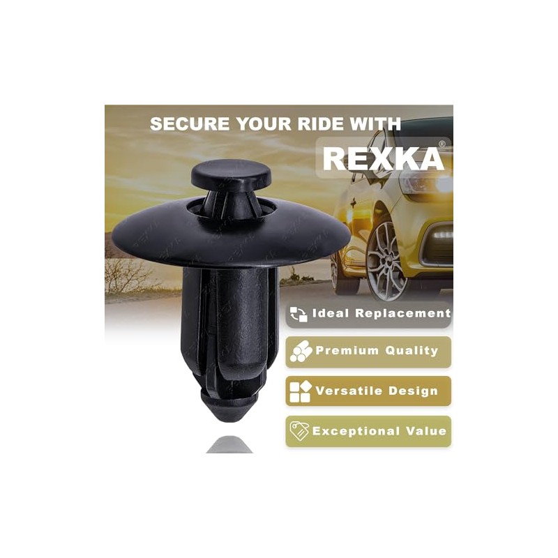 Rexka 25pcs M8 Nylon Push Rivet Pin Fairing Clips ATV
