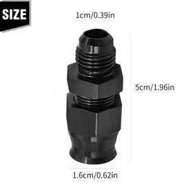 Zreneyfex 2Pcs 6AN Male Flare to 3/8" Hardline Compression Fitting Adapter, Aluminum Hardline Tube Fuel Line Fitting Connectors for Fuel Delivery Fuel System