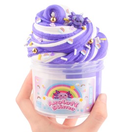 Purple Axolotl Slime Kit, Scented Butter Axolotl Slime, Slime Party Favors for Kids, Super Soft, Stretchy, Non-Sticky, Stress Relief Toy, Birthday Gifts for Girls and Boys