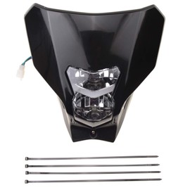 GOOFIT Motorcycle Headlight H7 12V 35W Lamp Light Fairing Headlight Motorcycle Indicator Lampshade Replacement For Motorcycles Dirt Bike Pit Bike Black