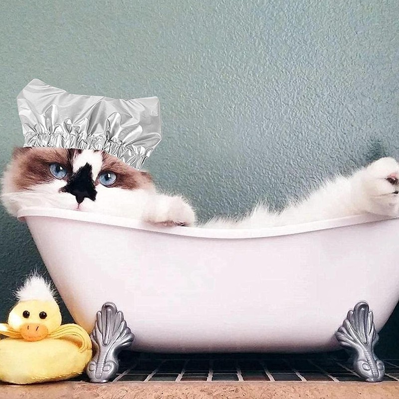 Pet Shower Caps, Swimming Cap for Cat Dog, Waterproof Bonnet,