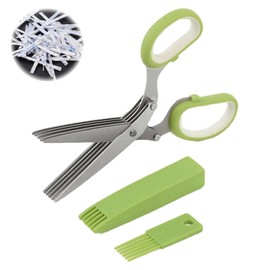 OTIMORA Shredder Scissors 5 Blades Shredder Shears Stainless Steel Heavy Cut Multipurpose Scissors for Envelopes, Details, Cards, Lightweight Type