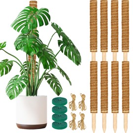ALENEY Moss Pole, 8 Pack 17 inch Monstera Plant Support Stackable Moss Poles for Plants, Coir Totem Pole Tall Moss Pole for Climbing Plants, Sphagnum, Indoor Potted Plants
