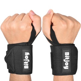 Bitjoy Weight Lifting Wrist Wraps Weightlifting Gym Wrist Wrap for Men Women for Workout Powerlifting Bench Press & Strenth Training - Wrist Support Brace with Thumb Loop