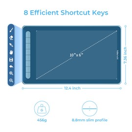 XP-PEN Deco L 10 x 6 inch Graphic Tablet with X3 Stylus Pen for Digital Drawing, Animation, Remote Learning or Telework, Compatible with Windows/Mac/Android/Chrome OS/Linux (Blue)