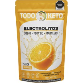 Electrolitos en Polvo TODO KETO 150g 30 Porciones Con Stevia Sin Azúcar Sodio, Potasio y Magnesio Sin Edulcorantes Artificialies Sin Colorantes Runners, Ciclismo y Gym. (Naranja) Naranja, 30 porciones, con sodio potasio magnesio, endulzado con stevia, sin