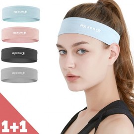 1+1 Sports Lexi Sweat-Absorbing Headband for Golf, Tennis, Home Workouts & Fitness Headband Pink/Gray