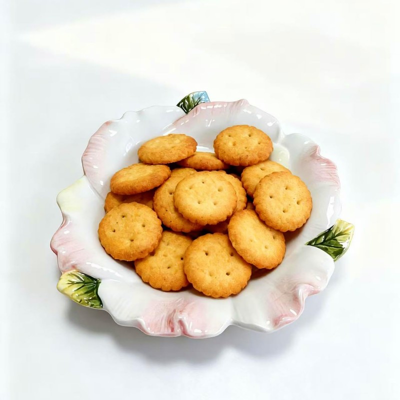 Minigift Ceramic Dessert Plate, 3D Hand-paint Champagne Rose Fruit Plate