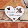 Herzlich Willkommen Sign - Jack Russel Terrier Head - Decorative