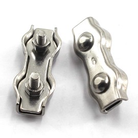 M2 Wire Rope Clip Clamp 304 Stainless Steel Duplex Cable clip （Pack of 20）