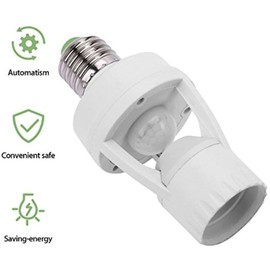 EEEKit Screw-In Motion Activated Sensor Light Bulb Control Socket Adapter Dusk to Dawn
