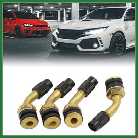 Motoforti Motorcycle ATV Brass Bent Angled Tubeless Tyre Tire Valve Stem 4pcs Long-lasting