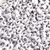 DAHI 800pcs White Acrylic Number 0~9 Round Beads for Threading