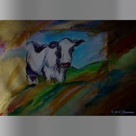 CafePress Cow! Bright, Animal Art! 30 oz (887 ml) Stainless Steel Water Bottle