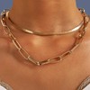 Wendalern Goldene Schlangenkette Choker-Halskette Klobige Büroklammer-Kette Halskette Geschichtet Flach Fischgrät-Kette