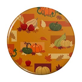 Fall Autumn Harvest Pumpkin and Squash pattern Pinback Button Pin