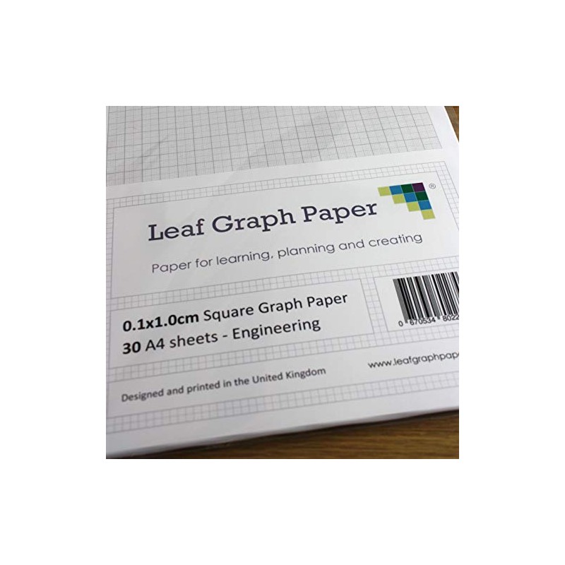 A4 Graph Paper 1mm 0.1cm Squared Engineering - 30 Loose-Leaf