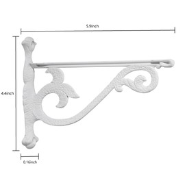 khtumeware 4 Pack Heavy Duty Hammered White Shelf Brackets 6 Inch Wall Mounted Shelf Brackets Decorative Metal Wall Floating Rack Shelving Brackets