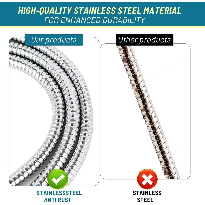 Shower Hose Extra Long 79 Inch, Stainless Steel Handheld Shower