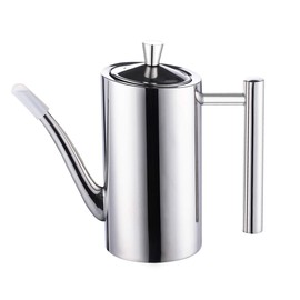 Sumerflos Olive Oil Dispenser Bottle Stainless Steel, 500ml/17oz Drip-Free Pouring Oil Pot Storage Container for Salad and Kitchen Cooking