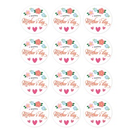JUESMOS Happy Mother's Day Stickers 60PCS Mothers Day Gift Stickers 1.5" Round Mothers Day Labels Sticker Floral Gifts Tag Sticker for Envelope Seals Cards Mother’s Day Party Favor Decor