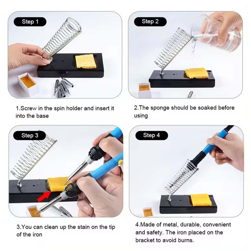 Electric Sodering Iron Kit set 110V 60W Adjustable Temperature Soldering