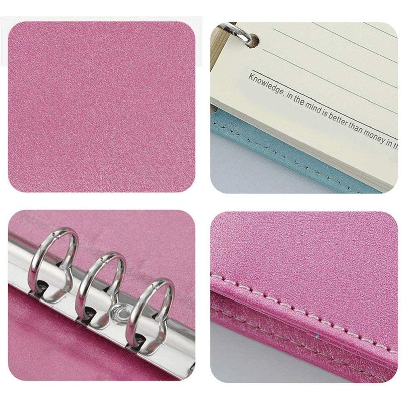Lockable Notebook Refillable PU Leather Journals Password Planner Organizer A6
