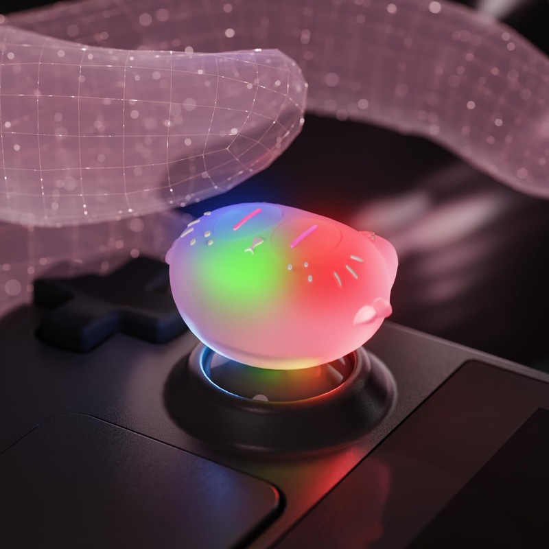 PlayVital Cute Illuminated LED Thumbstick Grips for Steam Deck OLED