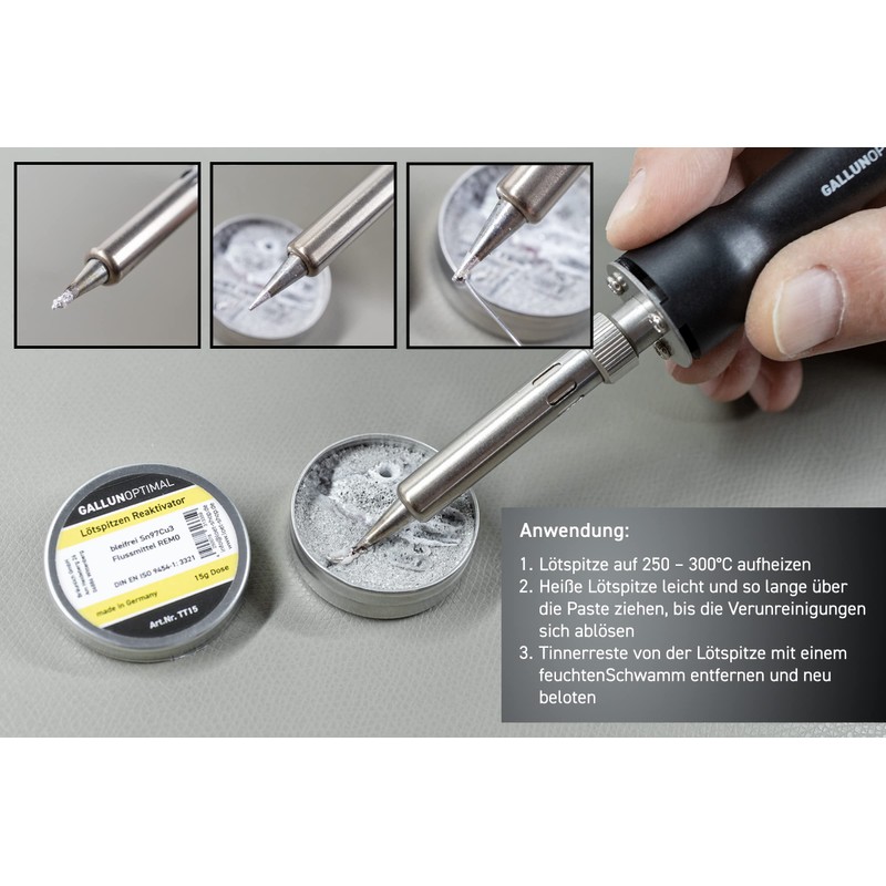 TechnikRat TT15 Soldering Tip Reactivator Lead Free 15 g can