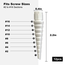 Haespot White 12PCS Stripped Screw Hole Repair Anchor, Door Hinge Screw Hole Filler, Multi Use Wall Anchors, Fits Wood Screws Sizes #2 to #16