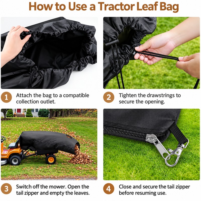 Lawn Tractor Leaf Collection Bag – 420D Oxford, 78.74 ×