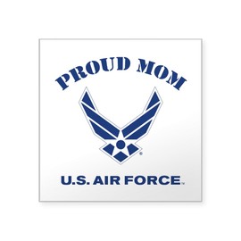 CafePress Proud US Air Force Mom Square Sticker 3 X 3 Square Bumper Sticker Car Decal