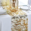 GroveEss 5M Glitter Gold Foil Table Runner,Thin Mesh Table Cloth