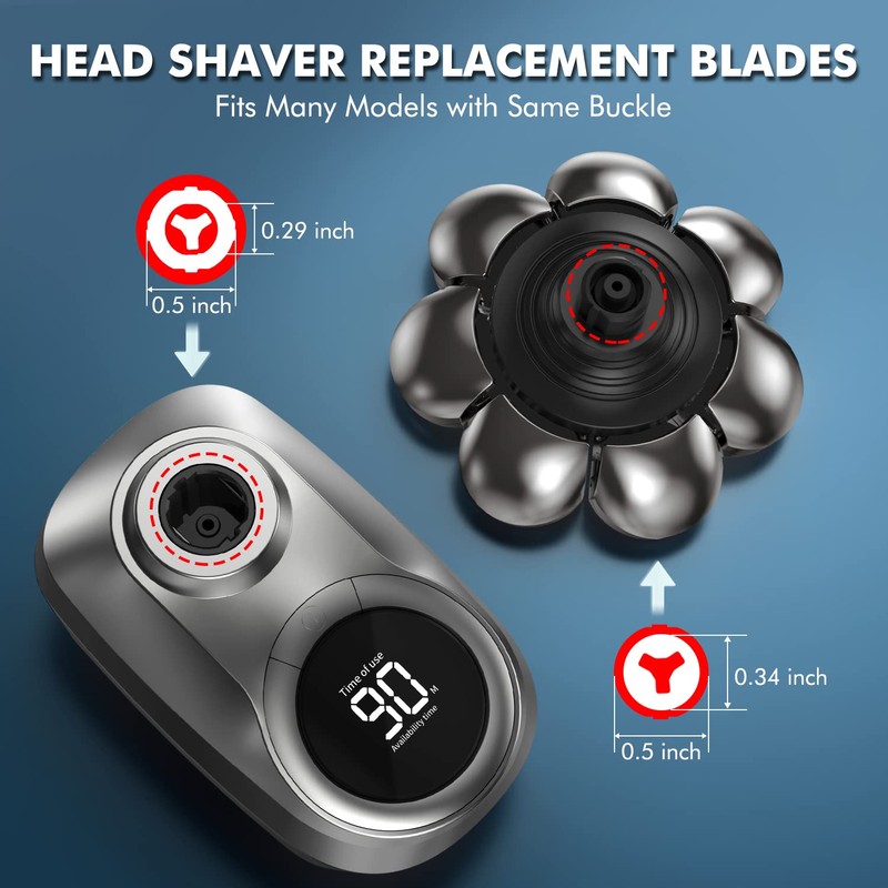 Lovcoyo Shaver Heads Replacement, 8D Blade Replacement Heads, Universal Replacement