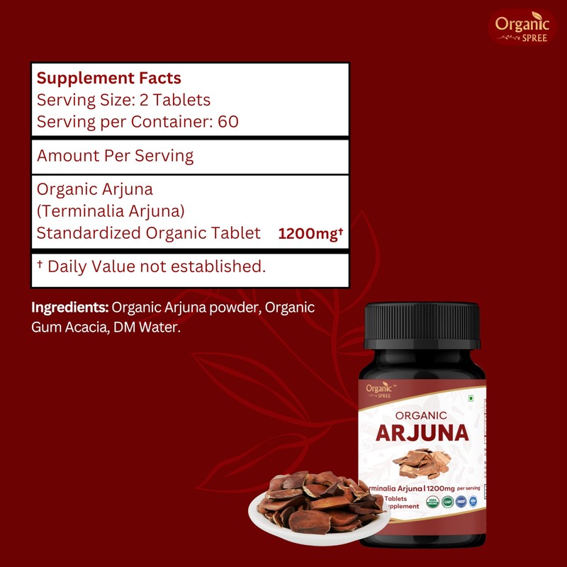 ORGANIC SPREE ARJUNA 120 Tablets | Terminalia Arjuna (Arjuna) |