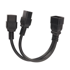 IEC320 C19 to C20 Cable, Dual IEC320-C19 Female to IEC320-C20 Male Universal Y Splitter Power Cable 1 Input and 2 Outputs 12.6"