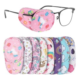 Pack of 8 Eye Patches, Strabismus Children's Eye Masks, Colourful Children's Eye Patches, Left and Right Eye Patch for Children, Eye Patches, Boys Eye Patches, Girls Glasses Eye Patch