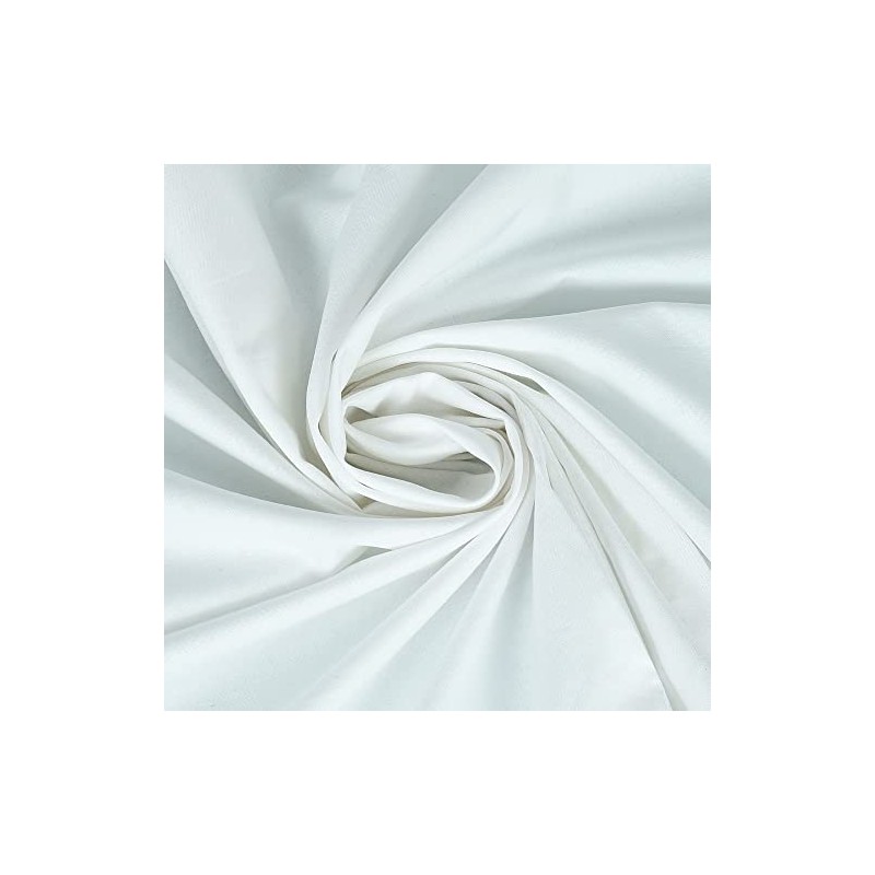 White 1 Meter Pack 100% Cotton Fabric by The Metre