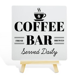 Coffee Table Decor, Bar Decoration Cafe Station Kitchen Home Decor Wooden Sign, Coffee Lover Gifts for Women Men, Served Daily
