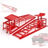 LOCKIETTA 2PCS 11050LBS 5T Hydraulic Car Ramps with Wheels, Heavy Duty Cars Ramp with Hydraulic Jack, Portable Lifts for Oil Changes for Home Garage, 9"-14.2" Lifts, Red